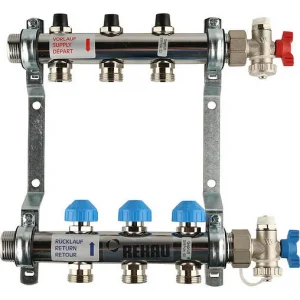 Группа коллекторная без расходомеров 3 отвода 1"н/н x ¾"ек Rehau HKV 12180311001