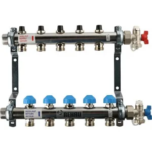 Группа коллекторная без расходомеров 5 отводов 1"н/н x ¾"ек Rehau HKV 12180511001