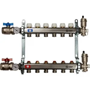 Группа коллекторная без расходомеров 6 отводов 1"в/в x ¾"ек Stout SMS 0912 000006