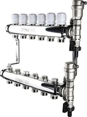 Группа коллекторная без расходомеров 6 отводов 1"в/в x ¾"ек Valtec VTc.588.EMNX.0606