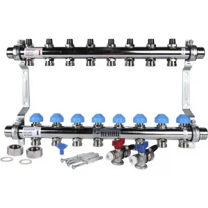 Группа коллекторная без расходомеров 8 отводов 1"н/н x ¾"ек Rehau HKV 12180811001