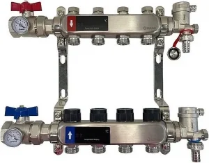 Группа коллекторная без расходомеров 8 отводов 1"в/в x ¾"ек WAAG WG.588.0608.F