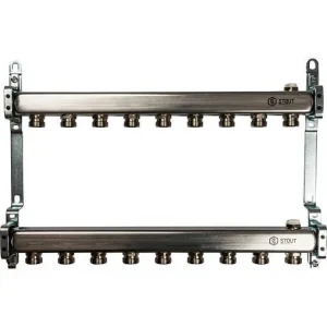 Группа коллекторная распределительная 9 отводов 1"в/в x ¾"ек Stout SMS 0923 000009