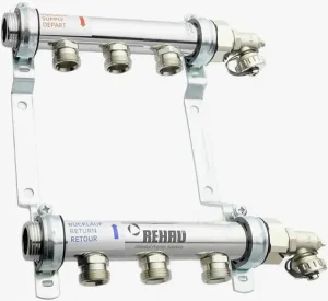 Группа коллекторная распределительная 3 отвода 1"н/н x ¾"ек Rehau HLV 11102041001