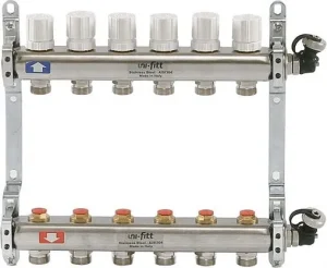 Группа коллекторная распределительная 6 отводов 1"в/в x ¾"ек Uni-fitt 451I4306