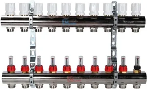 Группа коллекторная с расходомерами 10 отводов 1"в/в x ¾"ек Luxor CD 473M/10 15652710MN