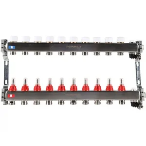 Группа коллекторная с расходомерами 10 отводов 1"в/в x ¾"ек Rommer RMS-1201-000010