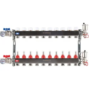 Группа коллекторная с расходомерами 10 отводов 1"в/в x ¾"ек Rommer RMS-1210-000010