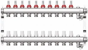Группа коллекторная с расходомерами 10 отводов 1"в/в x ¾"ек STI CM10F