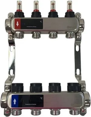 Группа коллекторная с расходомерами 10 отводов 1"в/в x ¾"ек WAAG WG.589.0610