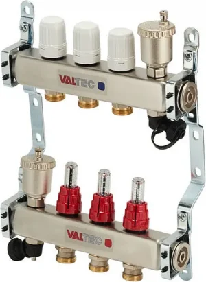 Группа коллекторная с расходомерами 3 отвода 1"в/в x ¾"ек Valtec VTc.586.EMNX.0603