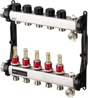 Группа коллекторная с расходомерами 5 отводов 1"нг x ¾"ек TECEfloor SLQ 77310005