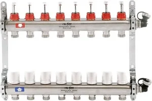 Группа коллекторная с расходомерами 8 отводов 1"в/в x ¾"ек Uni-fitt 450I4308