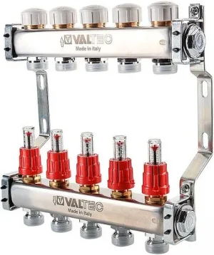 Группа коллекторная с расходомерами 9 отводов 1"в/в x ¾"ек Valtec VTc.584.EMNX.0609