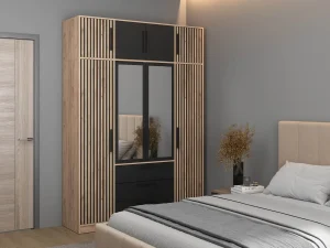 83.07 шкаф + 83.10 тумба Вегас Дуб золотой / Черный