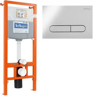 Инсталляция для подвесного унитаза Set 3 в 1 BelBagno BB001-120/BB005-PR-CHROME с кнопкой хром глянцевый