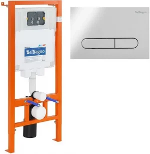 Инсталляция для подвесного унитаза Set 3 в 1 BelBagno BB002-80/BB005-PR-CHROME с кнопкой хром глянцевый