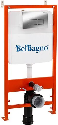Инсталляция для подвесного унитаза Set 3 в 1 BelBagno BB026/BB041CR с кнопкой хром глянцевый