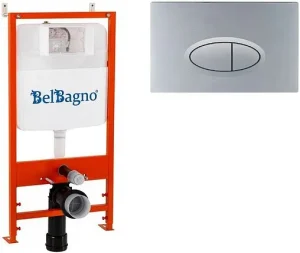 Инсталляция для подвесного унитаза Set 3 в 1 BelBagno BB026/BB050CR.MAT с кнопкой хром матовый