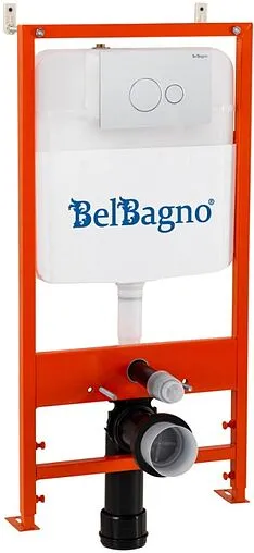 Инсталляция для подвесного унитаза Set 3 в 1 BelBagno BB026/BB082BL с кнопкой белый глянцевый