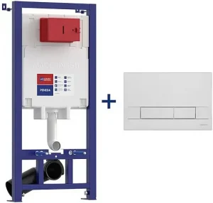 Инсталляция для подвесного унитаза Set 3 в 1 Lemark Peneda+Bit 9880110 с кнопкой хром глянцевый