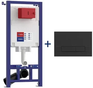 Инсталляция для подвесного унитаза Set 3 в 1 Lemark Peneda+Bit 9880213 с кнопкой черный матовый soft touch