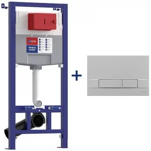 Инсталляция для подвесного унитаза Set 3 в 1 Lemark Peneda Expert + Bit 9812317 с кнопкой хром матовый