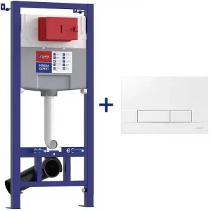 Инсталляция для подвесного унитаза Set 3 в 1 Lemark Peneda Expert + Bit 9812415 с кнопкой белый глянцевый