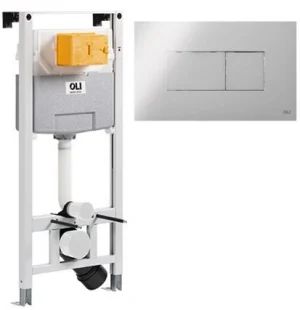 Инсталляция для подвесного унитаза Set 3 в 1 OLI 120 Eco 879235pKA00 с кнопкой хром глянцевый