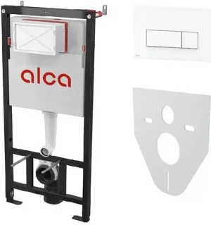 Инсталляция для подвесного унитаза Set 4 в 1 AlcaPlast Sadromodul AM101/1120-4:1 RU M570-0001 с кнопкой белый