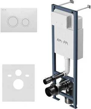Инсталляция для подвесного унитаза Set 4 в 1 Am.Pm ErgoFit I012711.0101 с кнопкой белый глянцевый