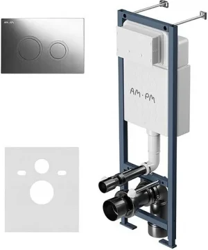 Инсталляция для подвесного унитаза Set 4 в 1 Am.Pm ErgoFit I012711.0151 с кнопкой хром глянцевый