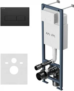 Инсталляция для подвесного унитаза Set 4 в 1 Am.Pm ErgoFit I012711.0338 с кнопкой черный матовый