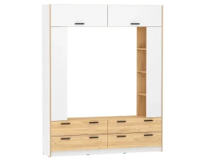 НМ 014.65 Шкаф комбинированный Оттавия Белый/Дуб золотой