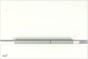 Клавиша смыва для унитаза AlcaPlast FLAT STRIPE-GL1200 кнопки/сатин, панель/стекло белый