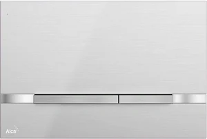 Клавиша смыва для унитаза AlcaPlast FLAT STRIPE-INOX кнопки/нержавеющая сталь-полумат, полоска/хром глянцевый