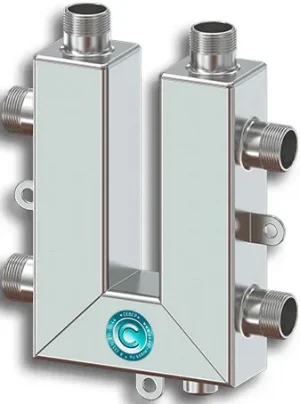 Коллектор распределительный кольцевой 2 контура 1"н x 1"н Север-KLK2(Aisi) 1915086