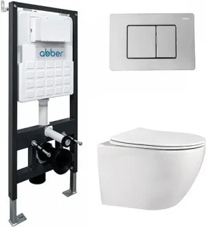 Комплект 5 в 1 Abber Bequem AC1100-AC0105-AC0120 с кнопкой хром глянцевый