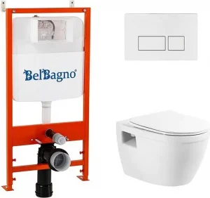 Комплект 5 в 1 BelBagno Loto BB070CHR/SC/BB026/BB042BL с кнопкой белый глянцевый