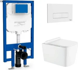 Комплект 5 в 1 Idrospania Menorca 40220+30350+AZ-0057 с кнопкой белый глянцевый