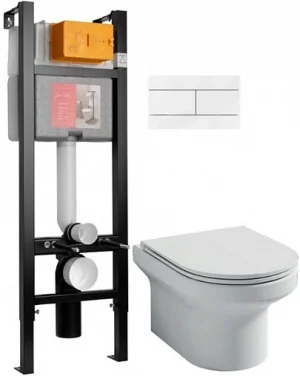 Комплект 5 в 1 Jacob Delafon Elite E21755RU-00 с кнопкой E4316-00 белый глянцевый