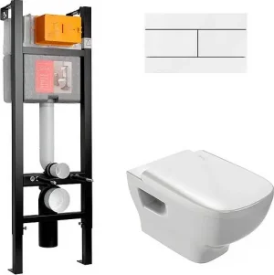 Комплект 5 в 1 Jacob Delafon Struktura E21771RU-00 с кнопкой E4316-00 белый глянцевый