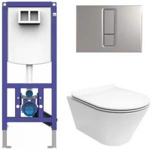 Комплект 5 в 1 Sanit INEO PLUS 90.733.00..S004+16.750.93..0000+10AR02007SV+40D40200I с кнопкой хром матовый