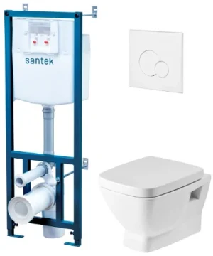 Комплект 5 в 1 Santek Нео 1WH302463 с кнопкой белый глянцевый