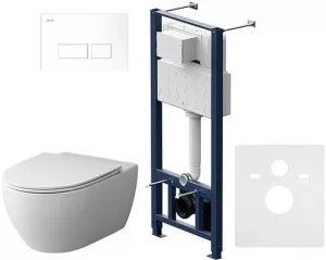 Комплект 6 в 1 Am.Pm Awe FlashClean IS47001.111700 с кнопкой белый глянцевый