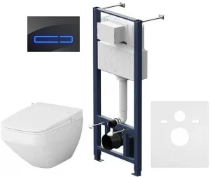 Комплект 6 в 1 Am.Pm Inspire 2.0 FlashClean IS450A38.CCC50A с кнопкой черный матовый