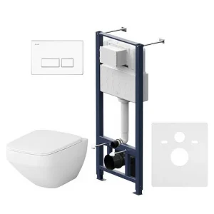 Комплект 6 в 1 Am.Pm Inspire 2.0 FlashClean IS47001.50A1700 с кнопкой белый глянцевый