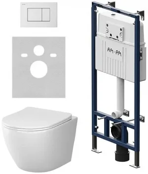 Комплект 6 в 1 Am.Pm Like Aquaspin IS100201.801900 с кнопкой белый глянцевый