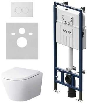 Комплект 6 в 1 Am.Pm Sense FlashClean IS100101.741701 с кнопкой белый глянцевый