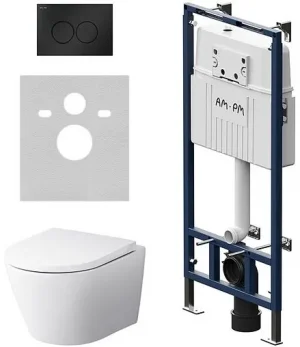 Комплект 6 в 1 Am.Pm Sense FlashClean IS100138.741701 с кнопкой черный матовый